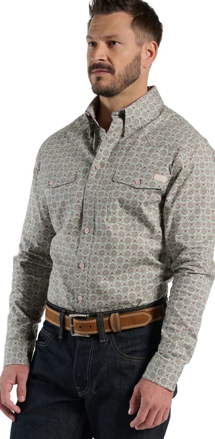 Buckskin Mens Woven Shirt^Justin Boots Cheap