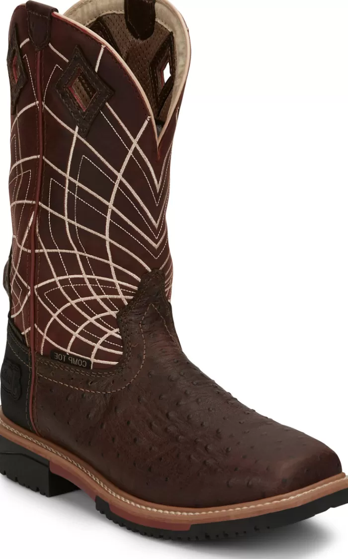 Derrickman 12" Waterproof Comp Toe^Justin Boots Flash Sale