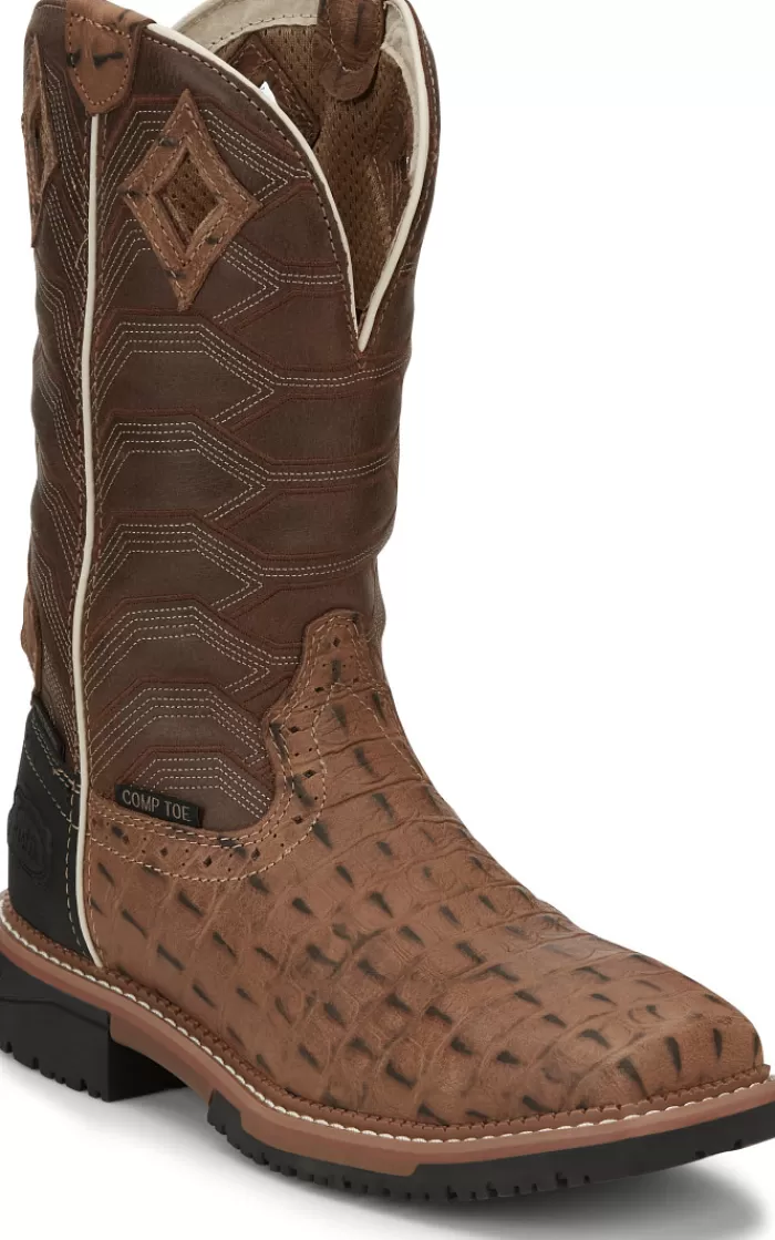 Derrickman 12" Waterproof Composite Toe Work Boot^Justin Boots Fashion