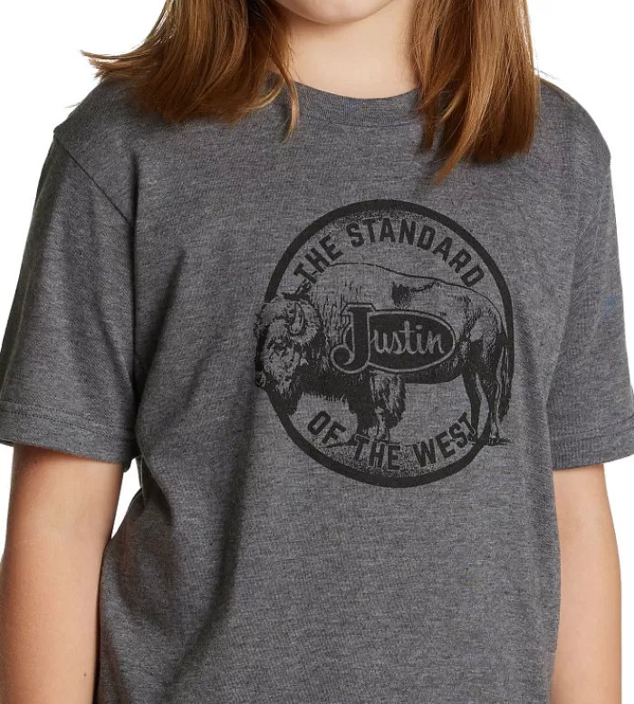 Justin Kid's Free Range Bison Tee^Justin Boots Clearance