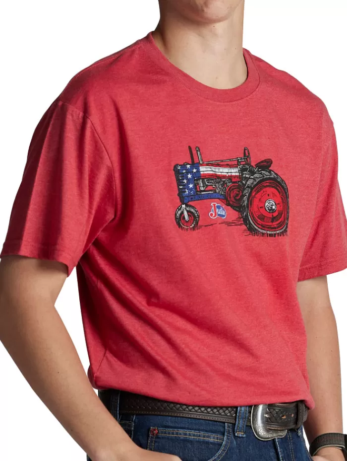 Justin Men's Patriotic Tractor Tee^Justin Boots Store