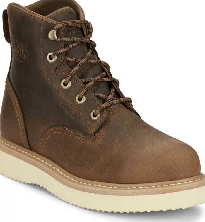 Maxwell 6" Steel Toe Lace Up^Justin Boots Store