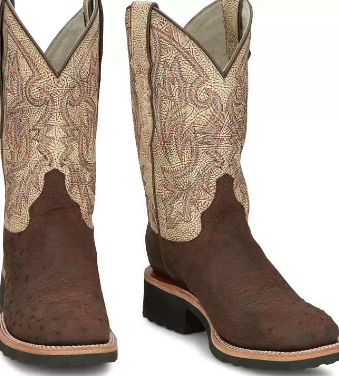 Peppy Sand Badger - Smooth Ostrich^Justin Boots Cheap